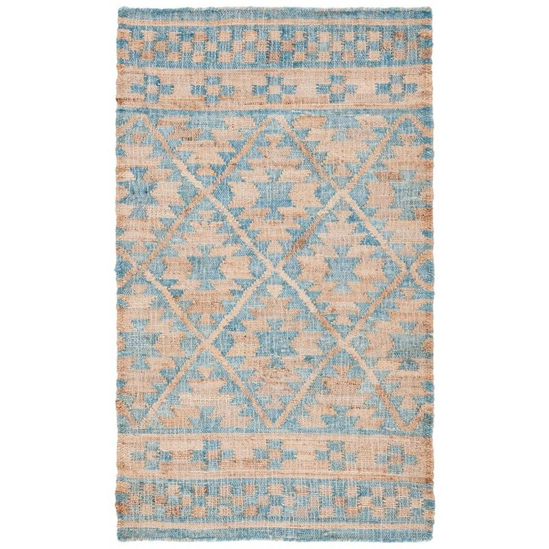 Kilim KLM757 Hand Woven Area Rug - Blue/Natural - 3'x5' - Safavieh.