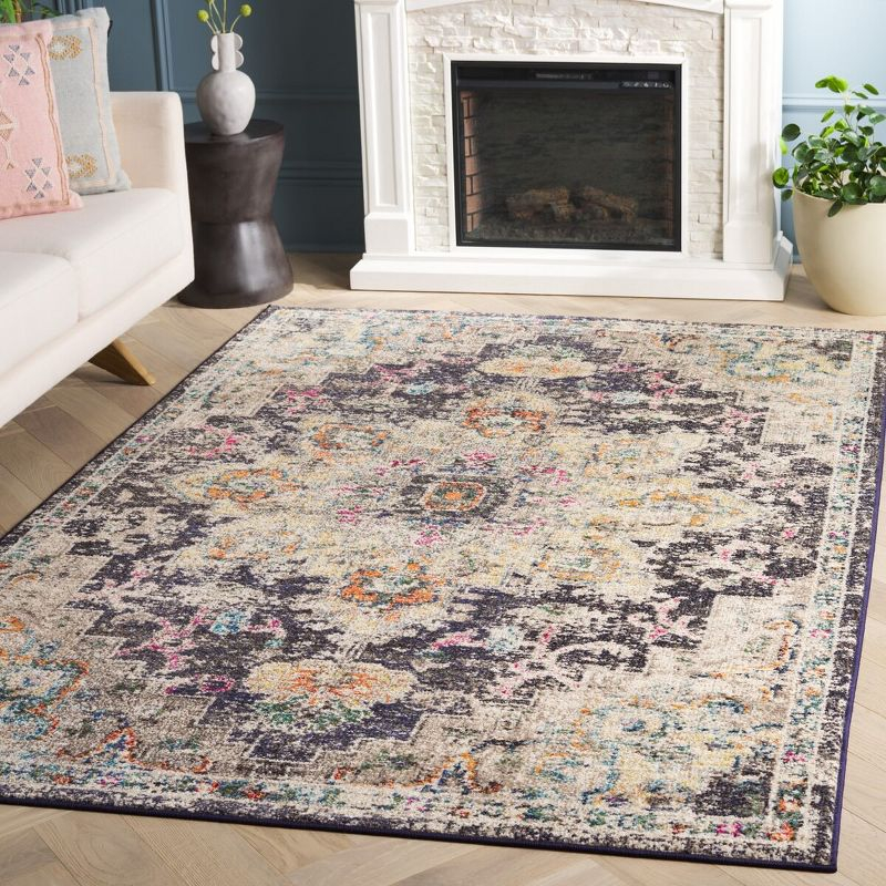 Madison MAD473 Power Loomed Indoor Area Rug - Black/Gold - 6'x9' - Safavieh