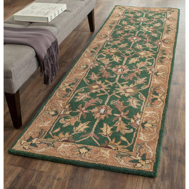 Heritage HG628 Hand Tufted Runner Rug - Dark Green/Gold - 2'3"x10' - Safavieh.
