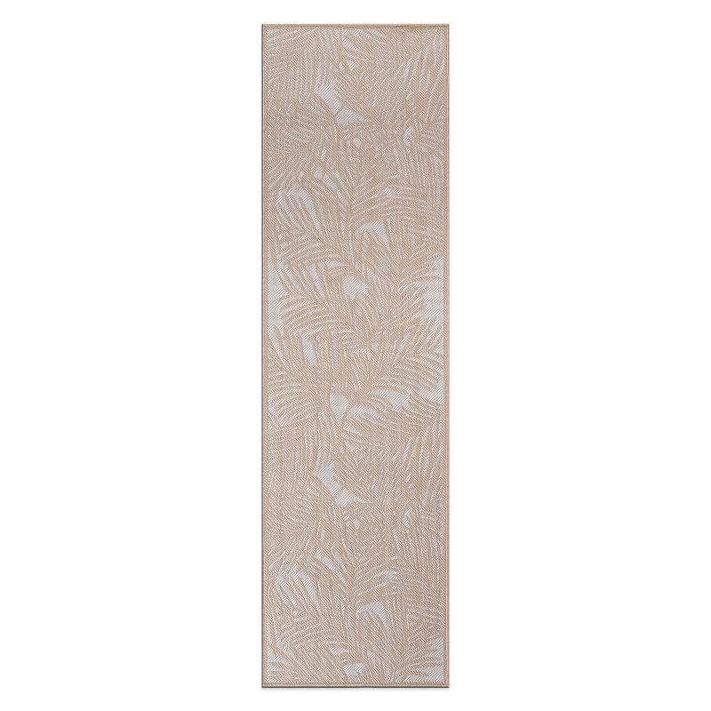 World Rug Gallery Contemporary Palm Leaf Textured Flat Weave Indoor/Outdoor Area Rug - NATURAL 2'x7'
