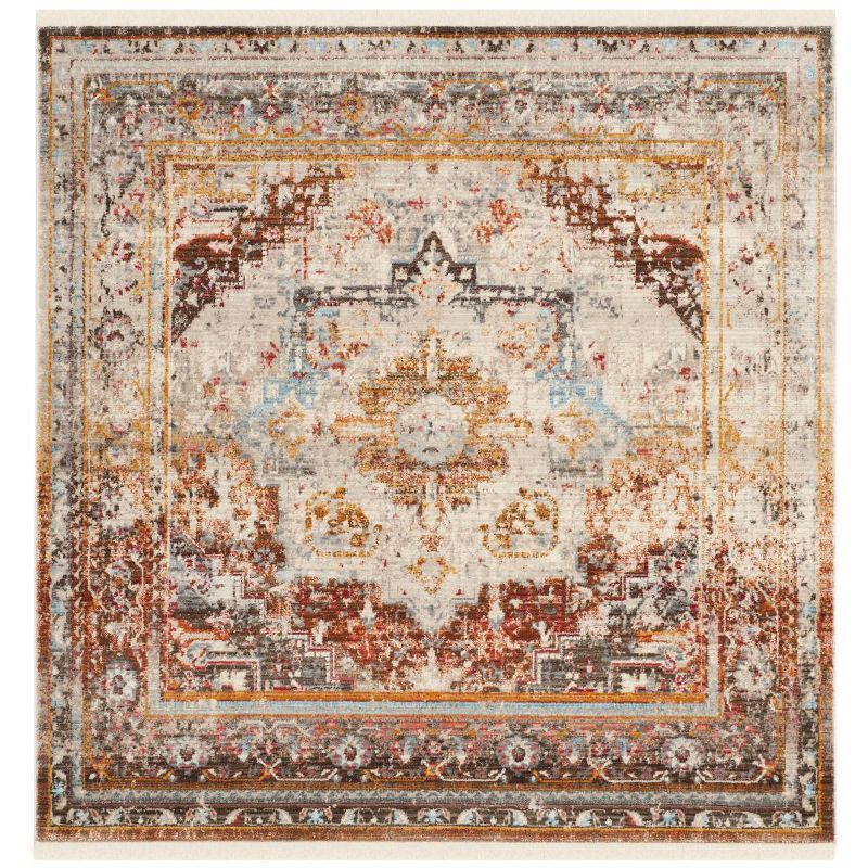 Vintage Persian VTP438 Power Loomed Indoor Area Rug - Cream/Multi - 5'x5' - Safavieh