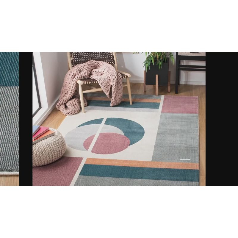Orwell ORW364 Power Loomed Indoor Area Rug - 5'3"x7'7" - Beige/Dark Teal - Safavieh