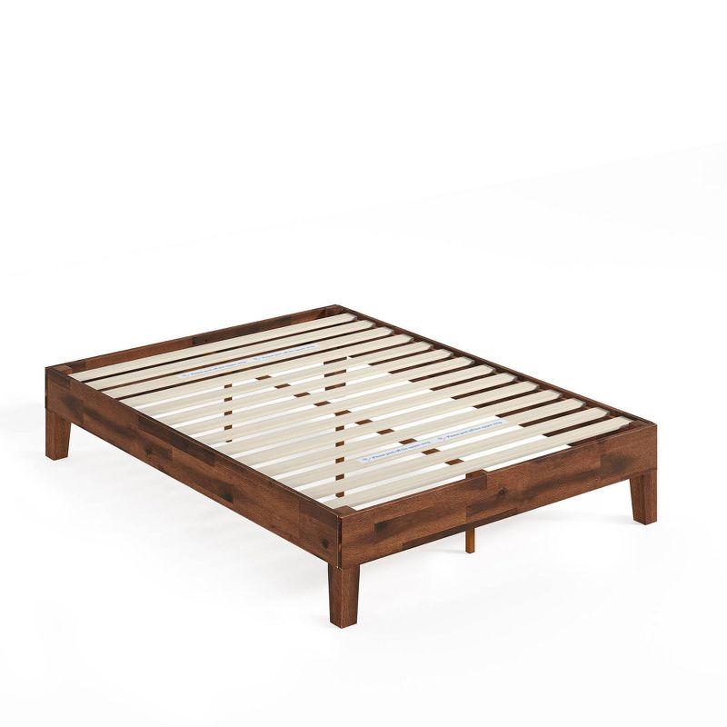 Full Marissa 12" Deluxe Wood Platform Bed Frame Brown - Zinus: Solid, No Box Spring Needed, Easy Setup
