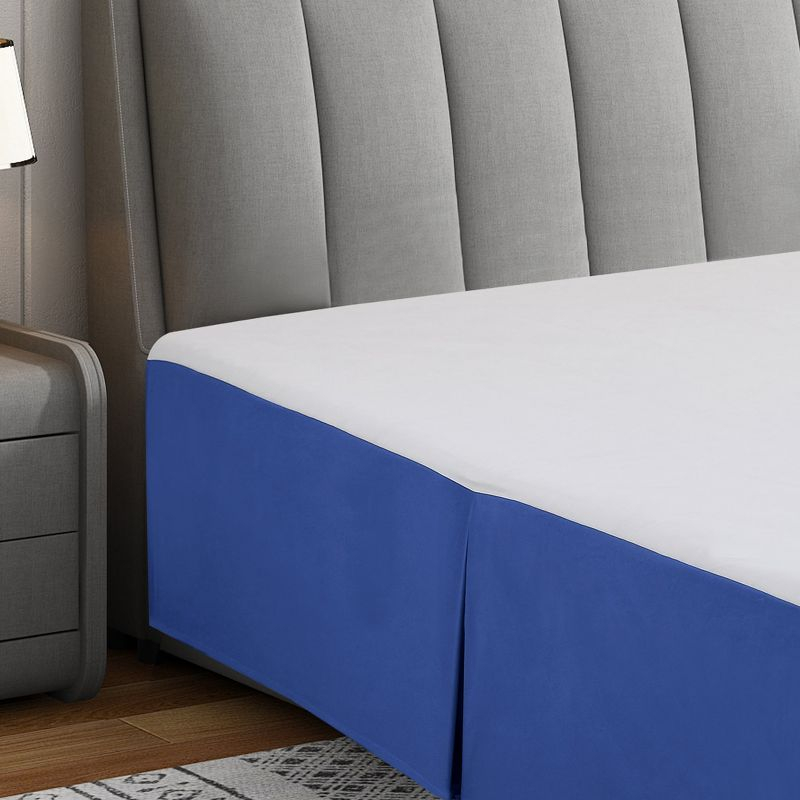 Swift Home | Basics Pleated Microfiber Bed Skirt 14-inch Drop Royal Blue Twin