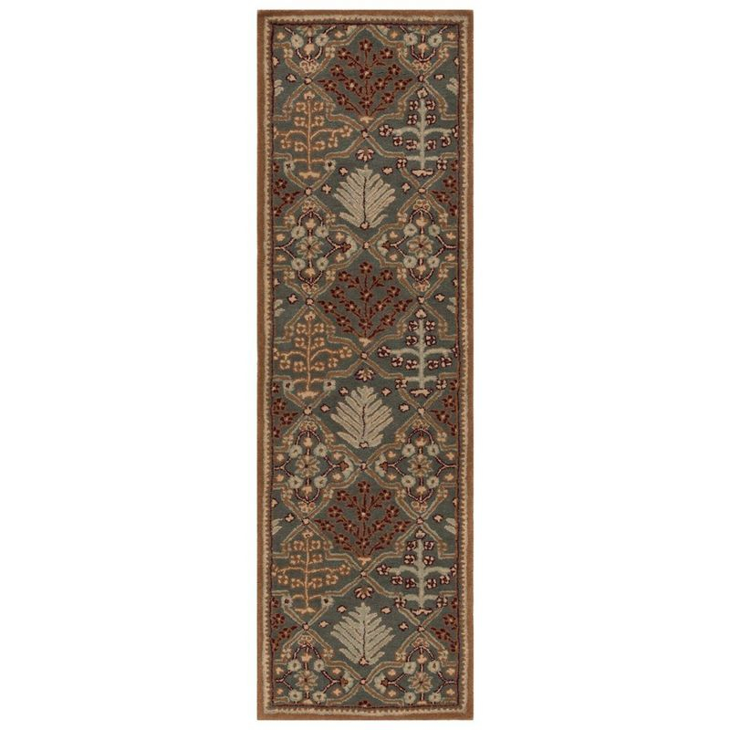 Antiquity AT613 Hand Tufted Area Rug - Light Blue/Gold - 2'3"x20' - Safavieh.