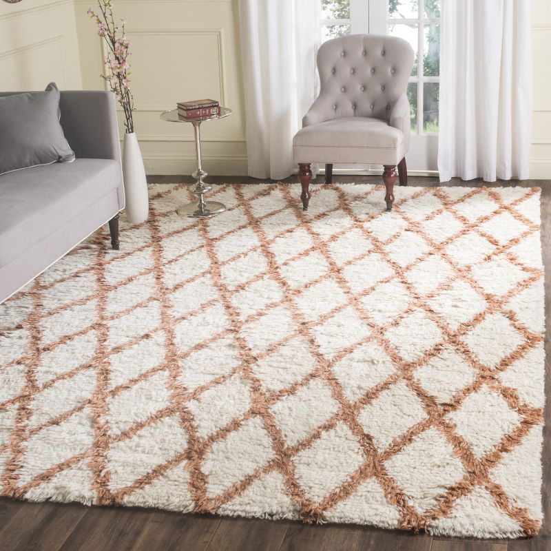 Kenya KNY712 Hand Knotted Area Rug - Ivory/Terracotta - 8'x10' - Safavieh