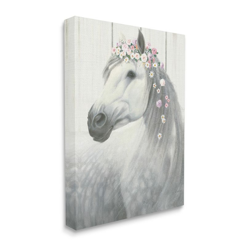 Stupell Industries Spirit Stallion Horse with Flower Crown Gallery Wrapped Canvas Wall Art, 24 x 30