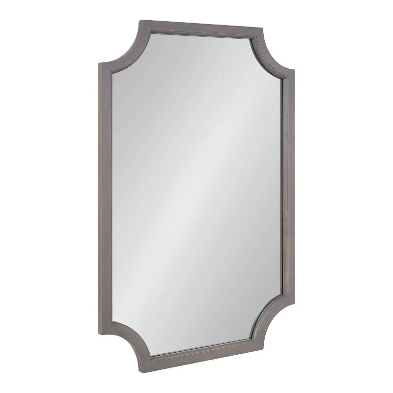 Kate & Laurel All Things Decor 24"x36" Hogan Framed Scallop Wall Mirror Gray: Modern Design, No Assembly Required