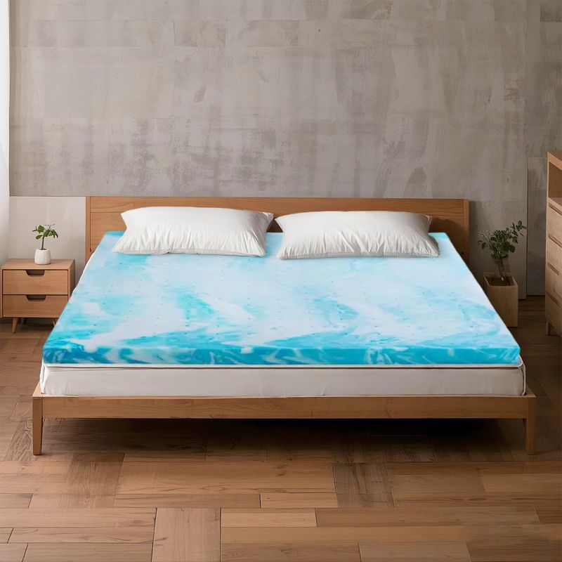 Bestier 4" Ventilated Liquid Gel Memory Foam Cooling Mattress Topper—Queen