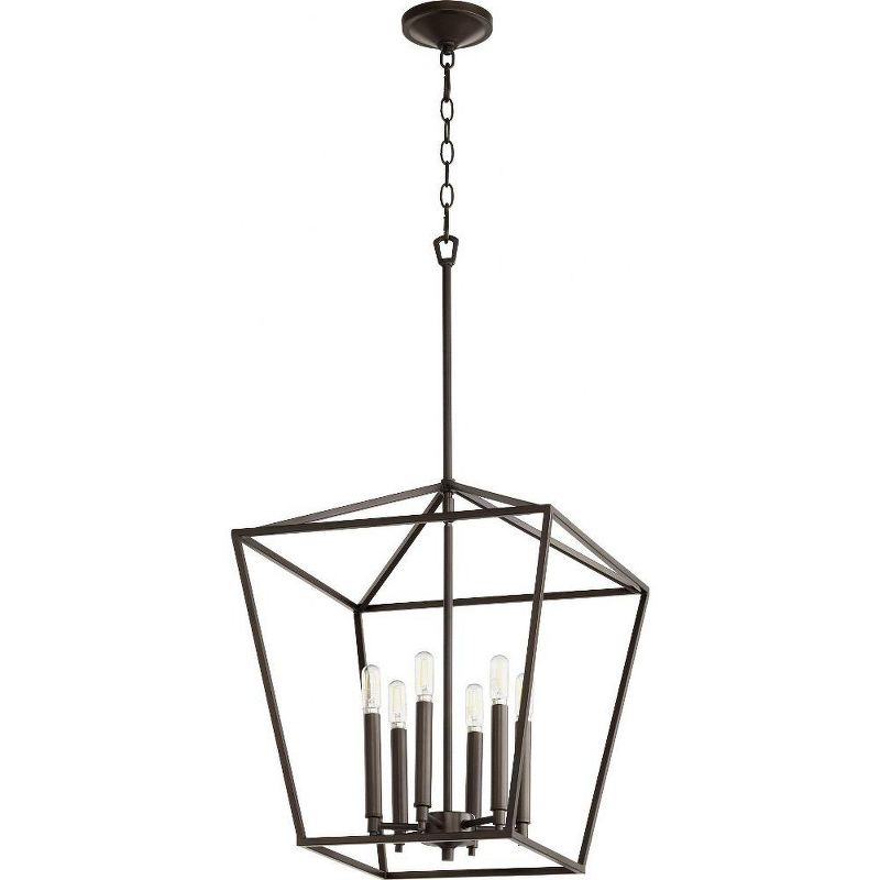 Quorum Lighting Gabriel 6-Light Entry Pendant, Oiled Bronze, 17W x 21H