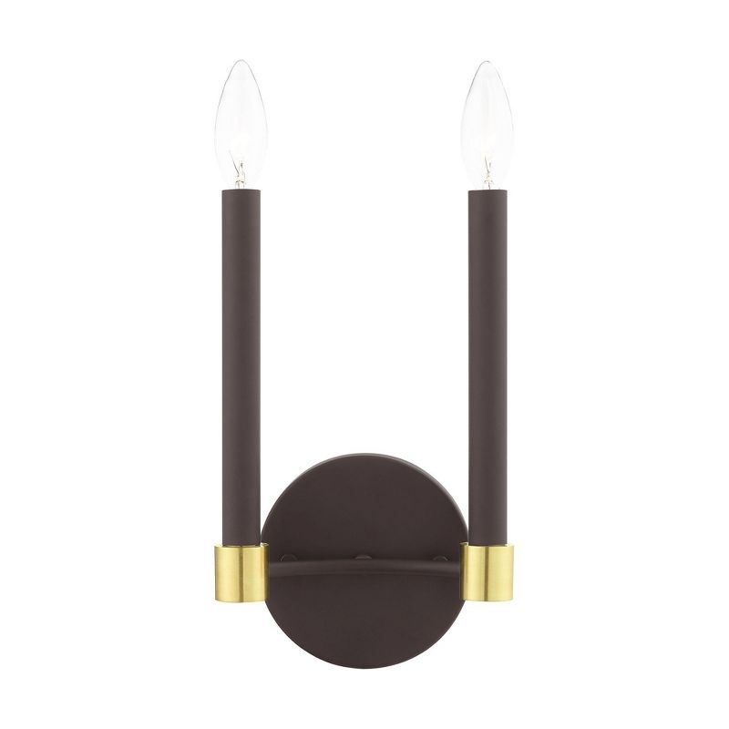 Livex Lighting Karlstad 2 - Light Wall Light in  Bronze/Satin Brass
