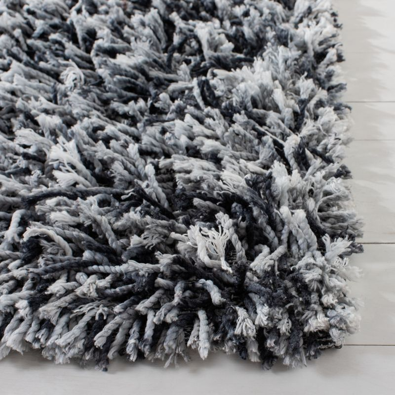 Rio Shag SG960 Hand Loomed Indoor Area Rug - Black/Ivory - 8'x10' - Safavieh