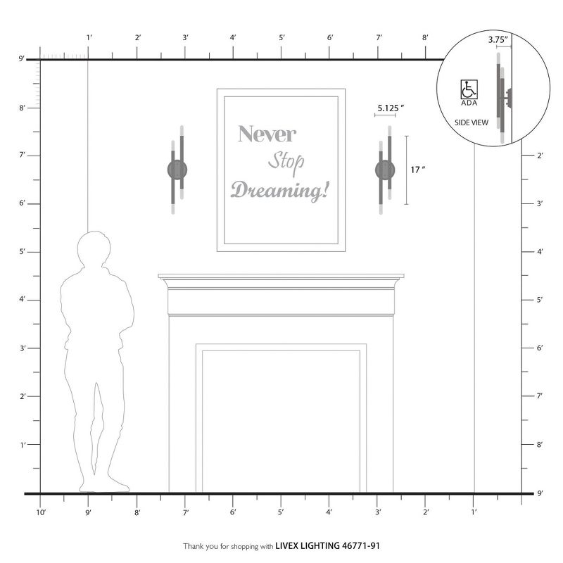 Livex Lighting Soho 4 - Light Wall Light in  Brushed Nickel