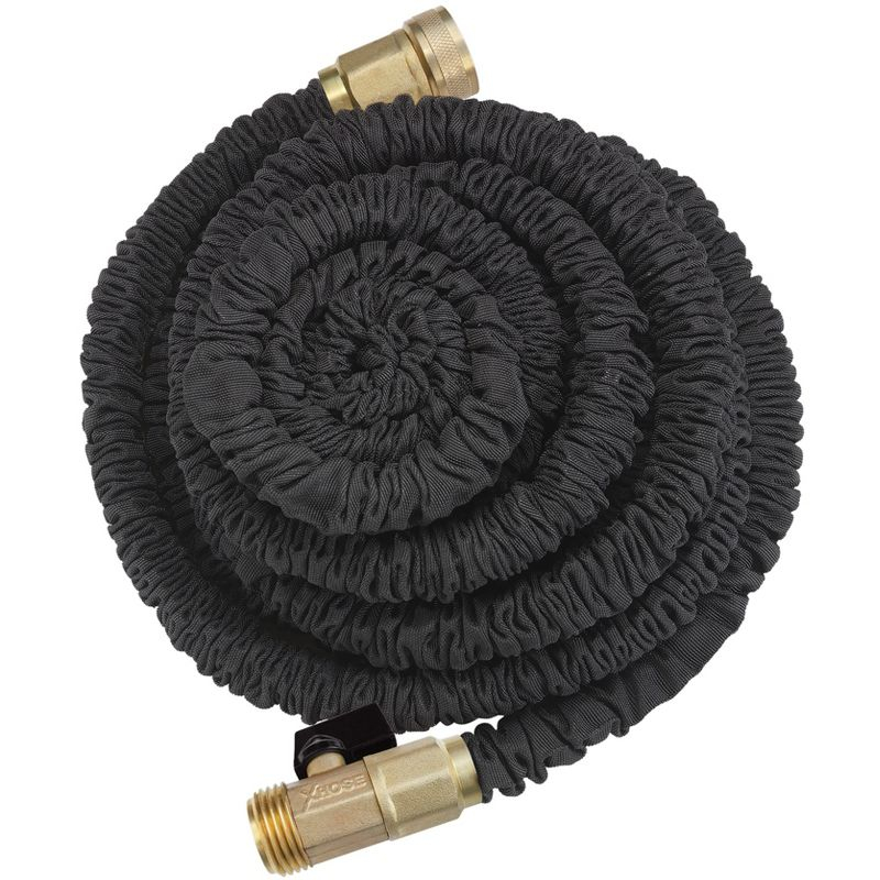 Xhose Pro 50 Foot Expandable Garden Hose with Brass Nozzle, Lightweight and Kink Free