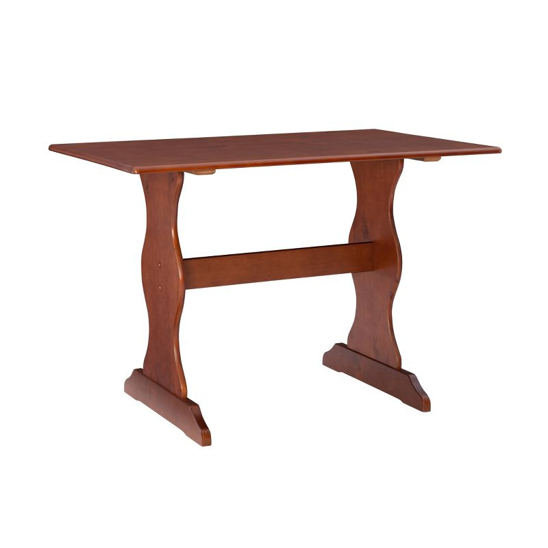 Chelsea Traditional Dining Table Walnut - Linon: Corner Nook, Seats 5, Pine Frame