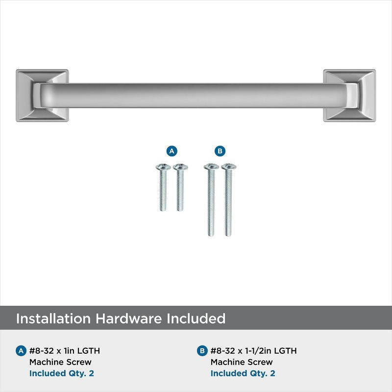 Amerock Ville 5-1/16 inch (128mm) Center-to-Center Polished Chrome Cabinet Pull