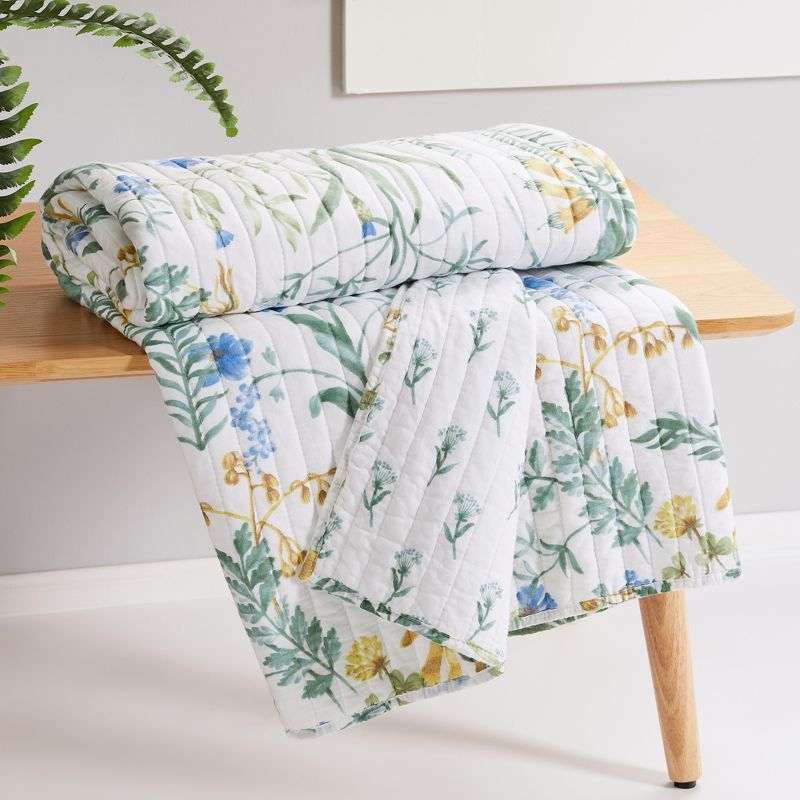Apolonia Botanical Floral Quilted Throw - Villa Lugano by Levtex Home