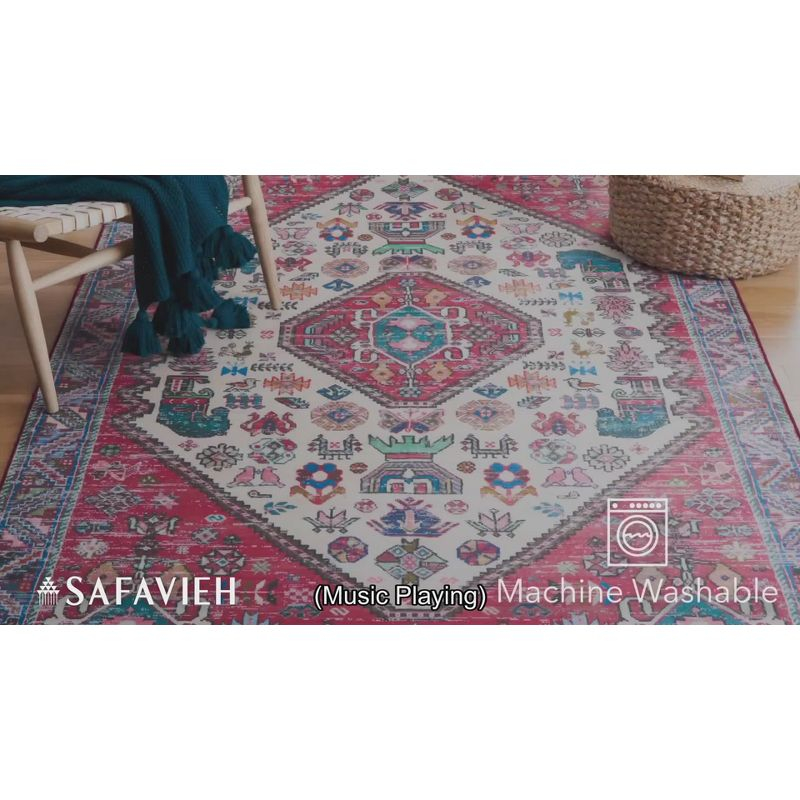 Tucson TSN194 Power Loomed Machine Washable Area Rug - Beige/Grey - 4'x6' - Safavieh.
