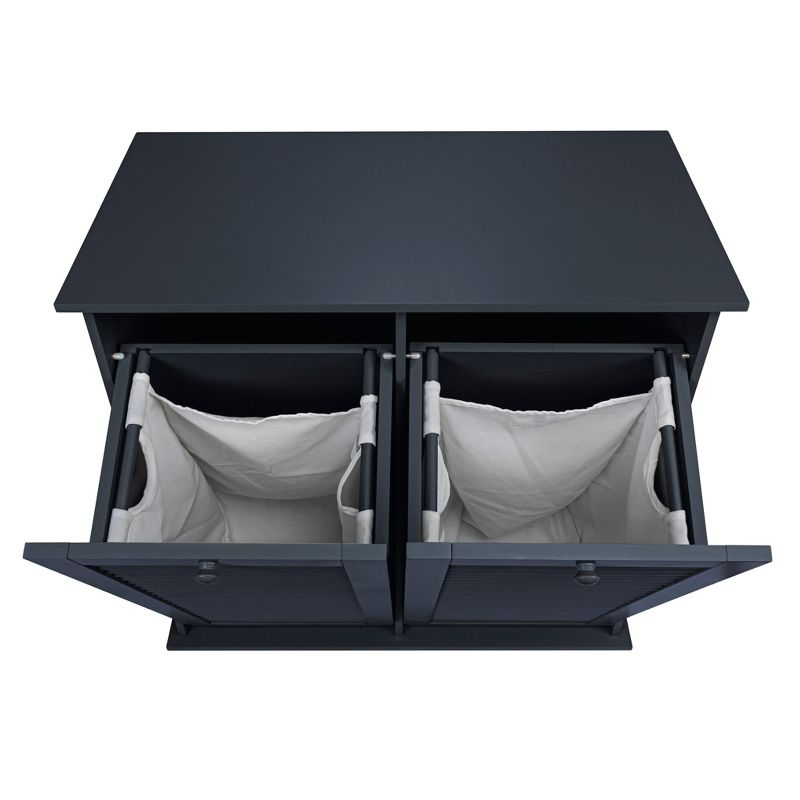 Tilt-out Cabinet Laundry Sorter with Shutter Front, Navy