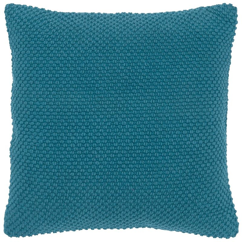20"x20" Oversize Poly Filled Solid Square Throw Pillow Dark Teal - Rizzy Home: Cotton Canvas, Zippered, Indoor Use