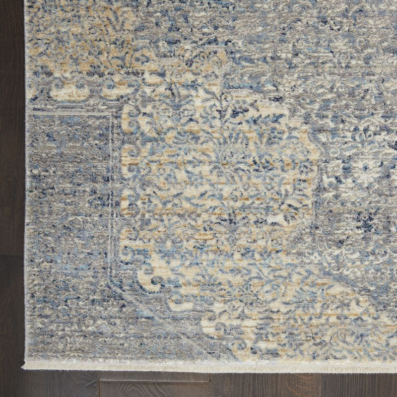 Nourison Silken Weave SLW04 Indoor Area Rug Blue/Grey 5'3" x 7'9"