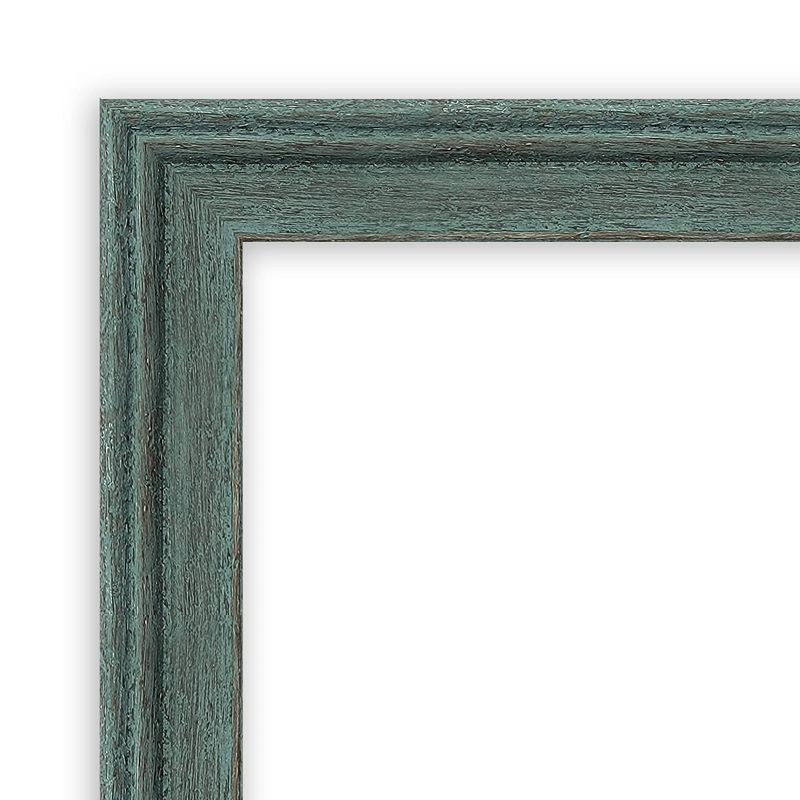 33"x15" Upcycled Wood Frame Black Cork Board Teal/Gray - Amanti Art