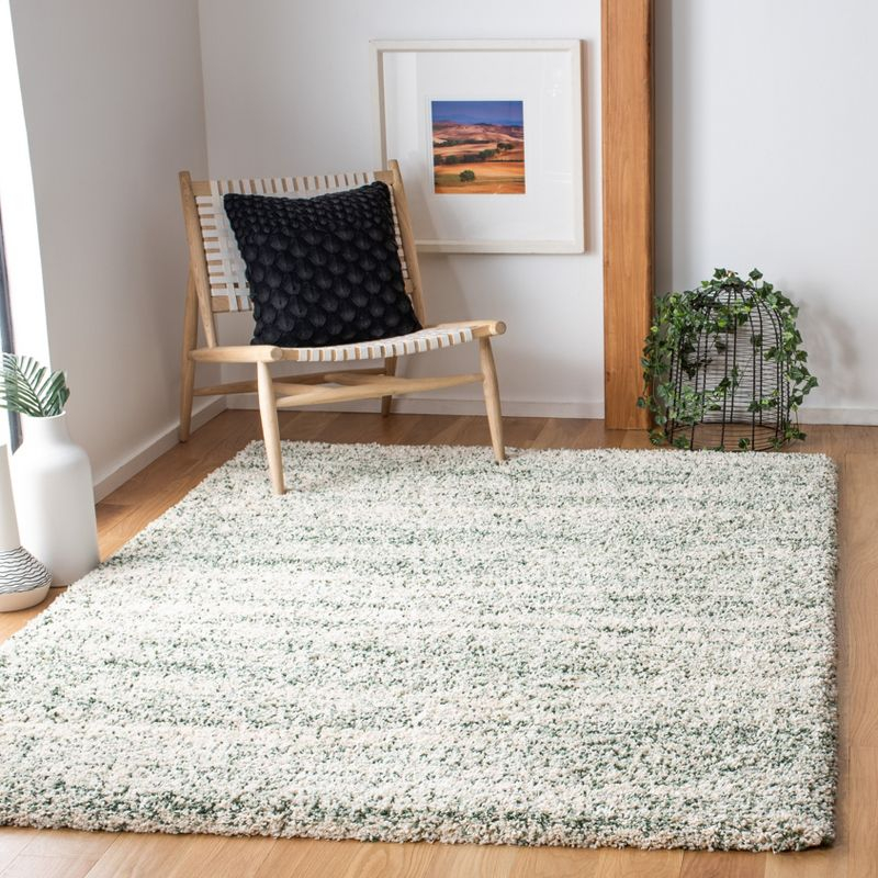 Hudson Shag SGH295 Power Loomed Indoor Area Rug - Ivory/Green - 5'3"x7'6" - Safavieh
