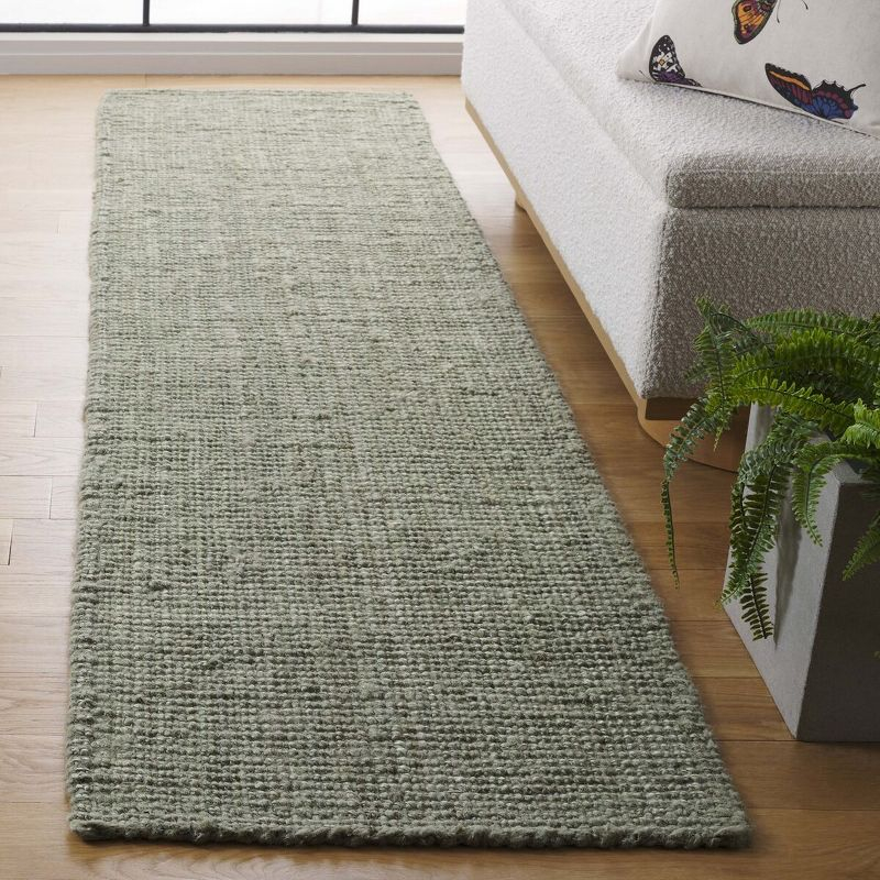 Natural Fiber NF730 Hand Woven Indoor Runner Rug - Green/Grey - 2'3"x11' - Safavieh.