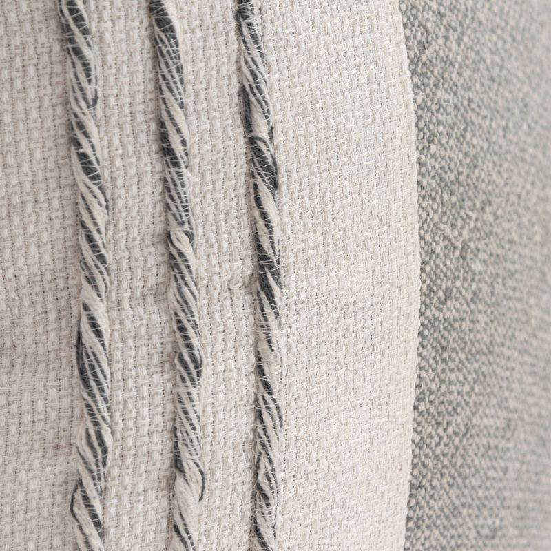 20"x20" Oversize Modern Craft Square Throw Pillow Cover Gray - Rizzy Home: Cotton Weave, Textured, Tasseled