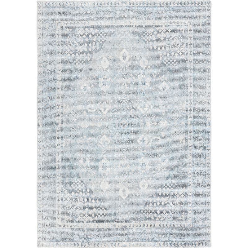 Restoration Vintage RVT708 Hand Loomed Indoor Accent Rug - 3'x5' - Grey/Light Blue - Safavieh