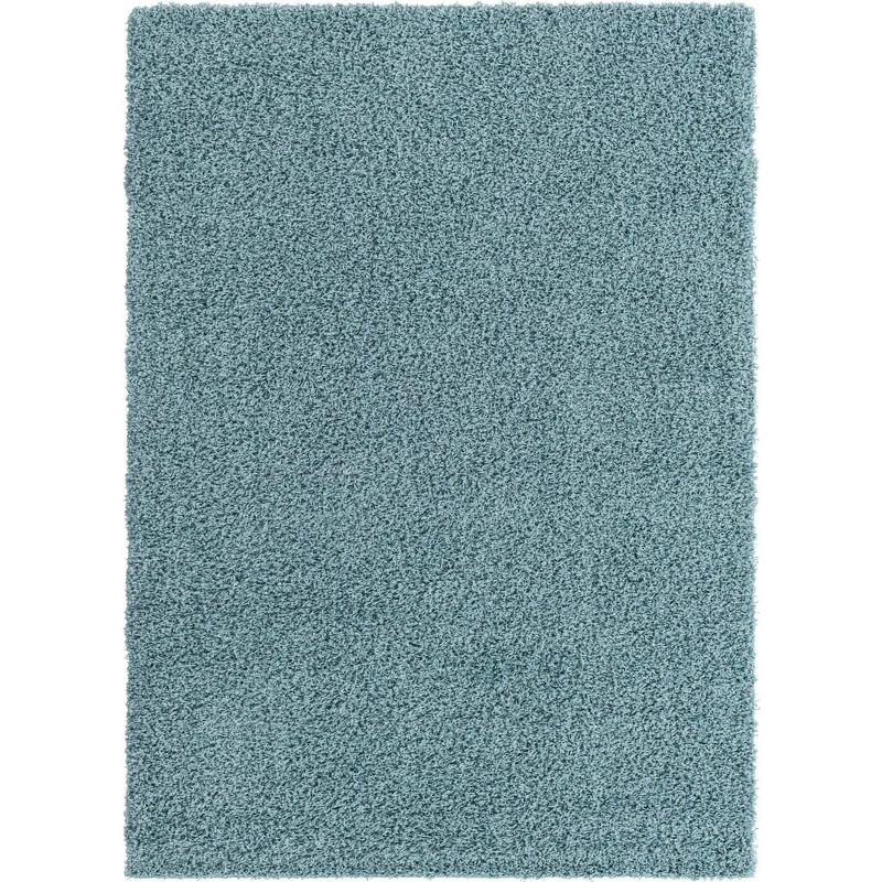 Unique Loom 8' 0 x 11' 0 Rectangle Solid Shag Light Slate Blue Area Rug