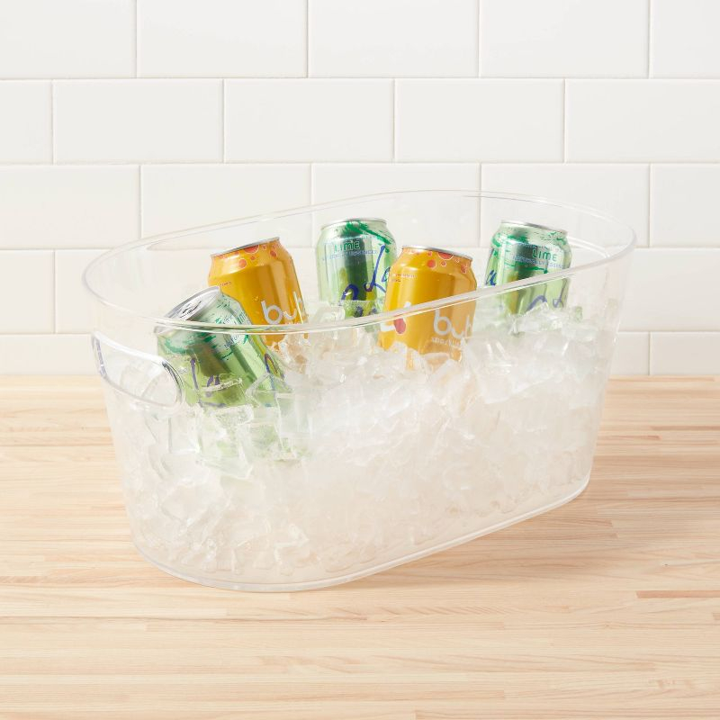 4gal Plastic Beverage Tub - Room Essentials™: Clear Drink Bucket, Ice Bucket, Dishwasher-Safe