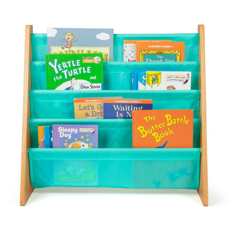 Humble Crew Kids' Bookshelf 4 Tier Book Organizer Seafoam Green/Natural