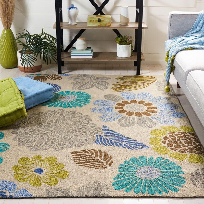 Four Seasons FRS391 Hand Hooked Indoor Area Rug - Grey - 4'x6' - Safavieh