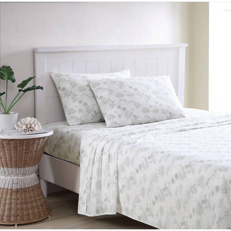 King Printed Pattern Sheet Set Vintage Map - Tommy Bahama