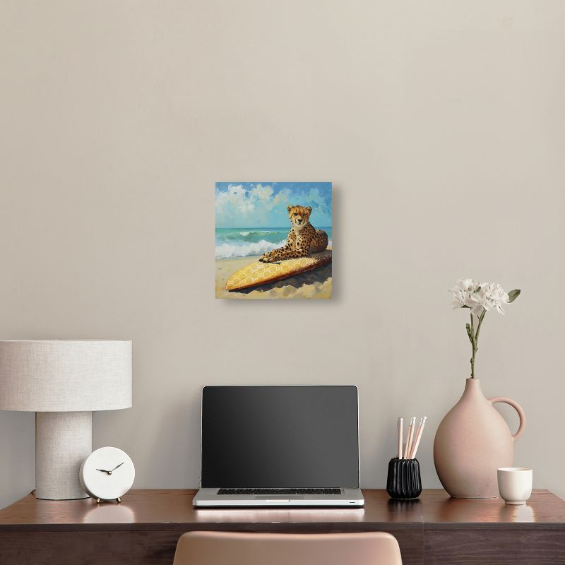 Art Remedy Cheetah Surfer Coastal Wall Art by Art Remedy