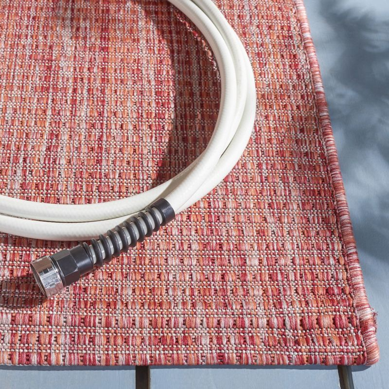 Courtyard CY8403 Power Loomed Indoor/Outdoor Area Rug - Red/Red - 6'7"x6'7" - Safavieh.