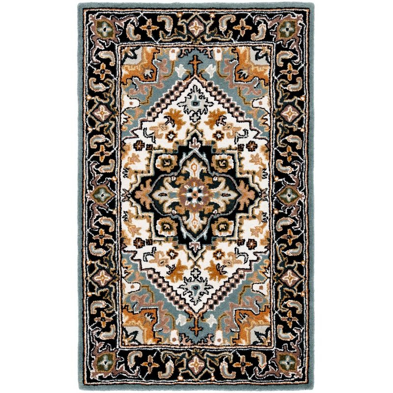 Heritage HG625 Handmade Area Rug - 4'x6' - Grey/Green - Safavieh