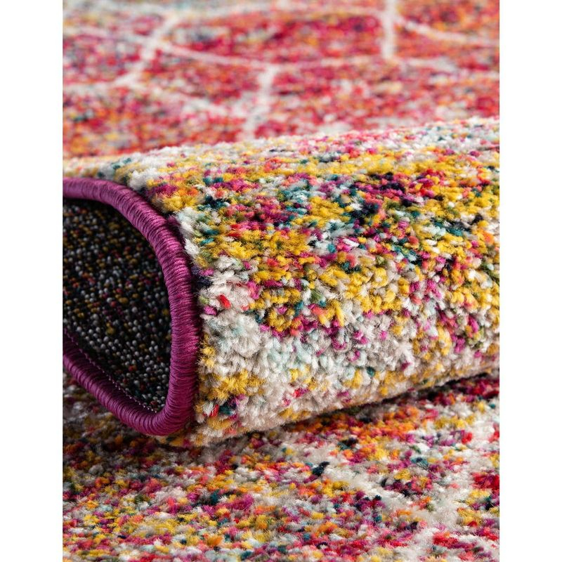 Unique Loom 7' 0 x 7' 0 Trellis Frieze Geometric Multi Area Rug