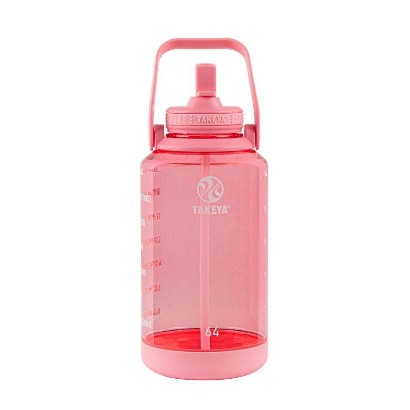 Takeya 64oz Tritan Motivational Water Bottle with Straw Lid - Pink