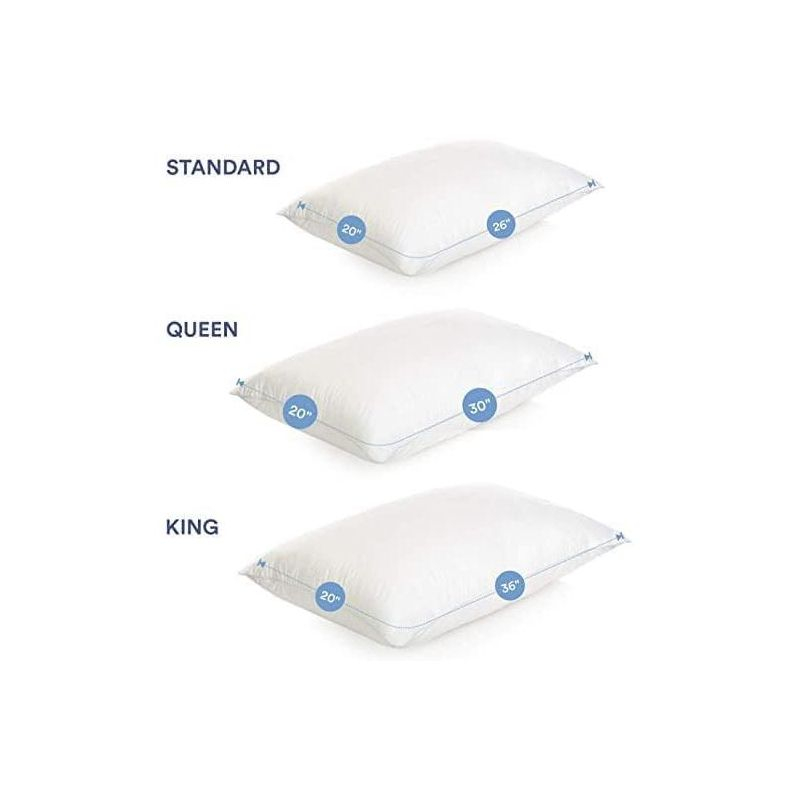 Continental Bedding Siberian 800FP 100% Goose Down Pillow Soft Support King Size Pack of 1