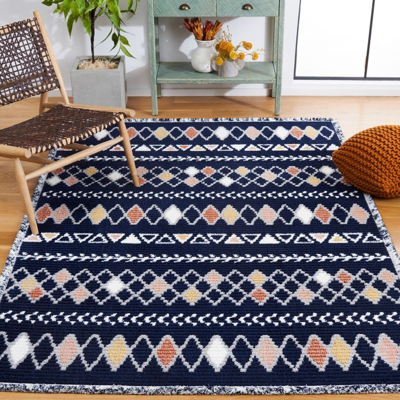 Marrakesh MRK610 Power Loomed Area Rug - Navy/Multi - 5'3"x7'6" - Safavieh.