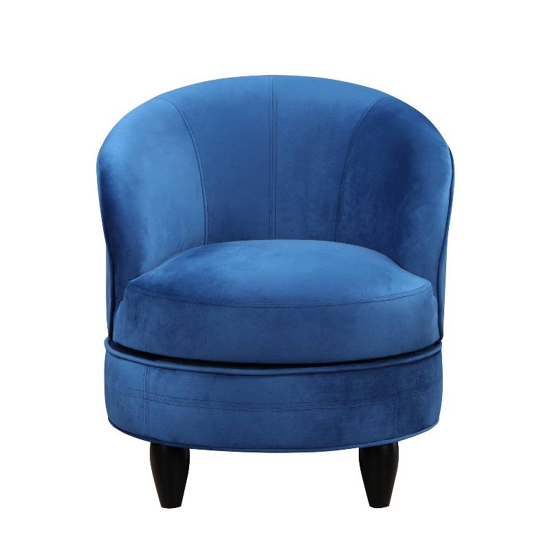 Sophia Velvet Swivel Accent Chair Blue - Steve Silver Co.: Transitional, Armless, 360° Base