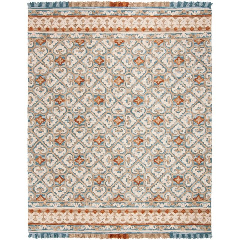 Blossom BLM420 Hand Tufted Area Rug - Ivory/Blue - 8'x10' - Safavieh.