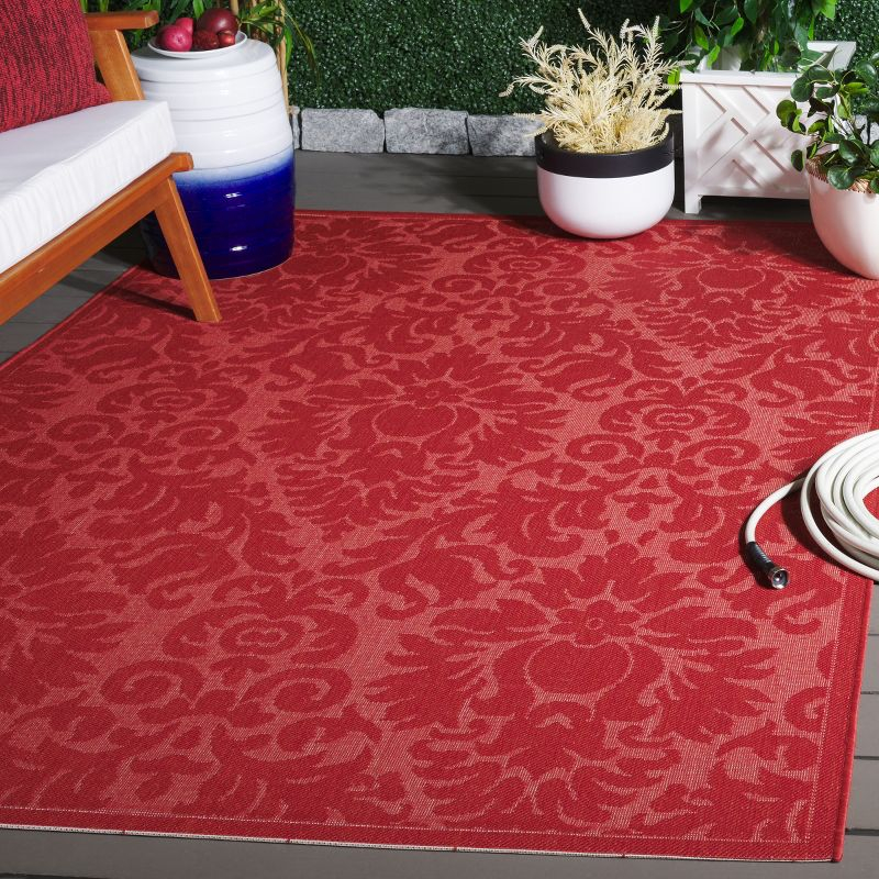 Courtyard CY2714 Power Loomed Indoor and Outdoor Area Rug - Red/Red - 5'3"x7'7" - Safavieh