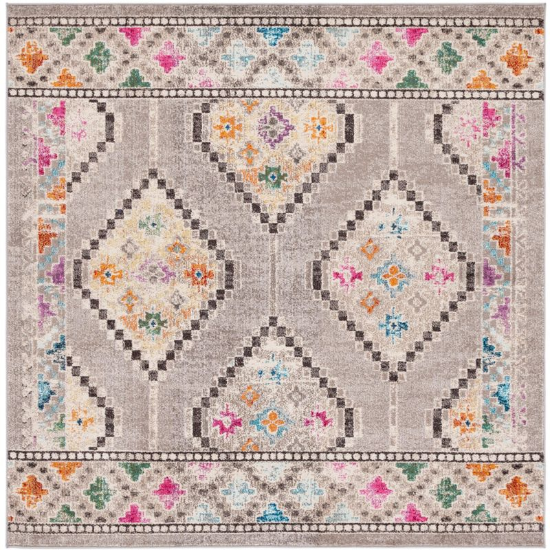 Madison MAD481 Power Loomed Area Rug - Grey/Beige - 6'7"x6'7" - Safavieh.