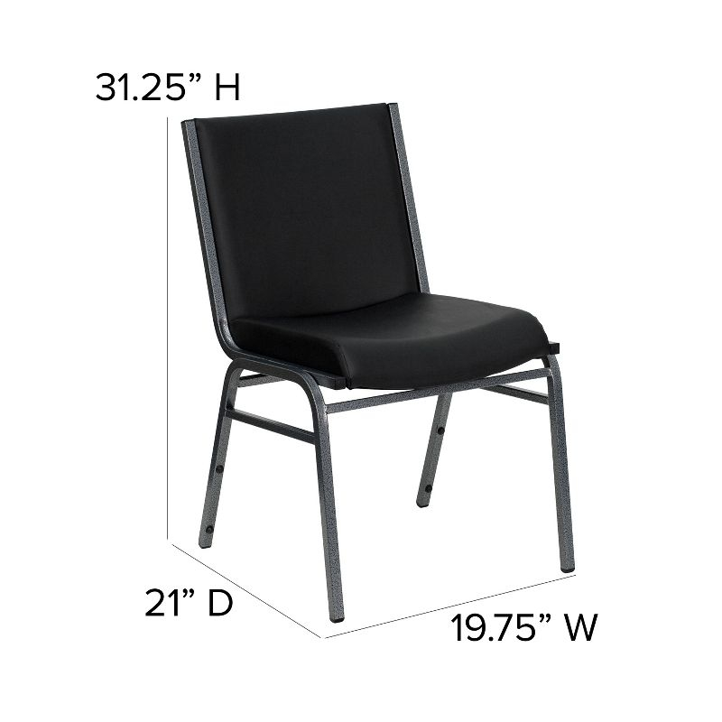 Flash Furniture HERCULES Series Heavy Duty Black Vinyl Stack Chair