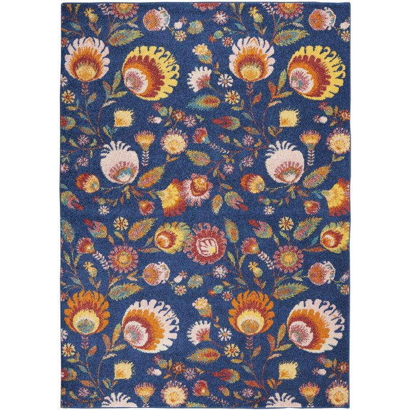 Nourison Allur Blooming Floral Indoor Area Rug Navy Multicolor 4' x 6'