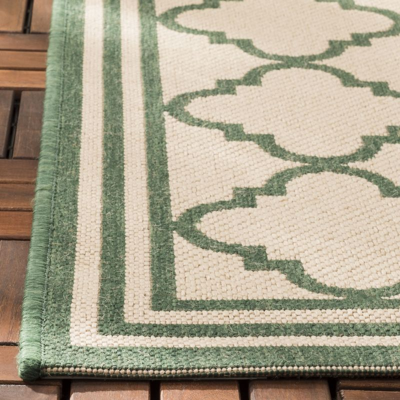 Beach House BHS121 POWER LOOMED Indoor/Outdoor Runner Rug - Cream/Green - 2'2"x6' - Safavieh