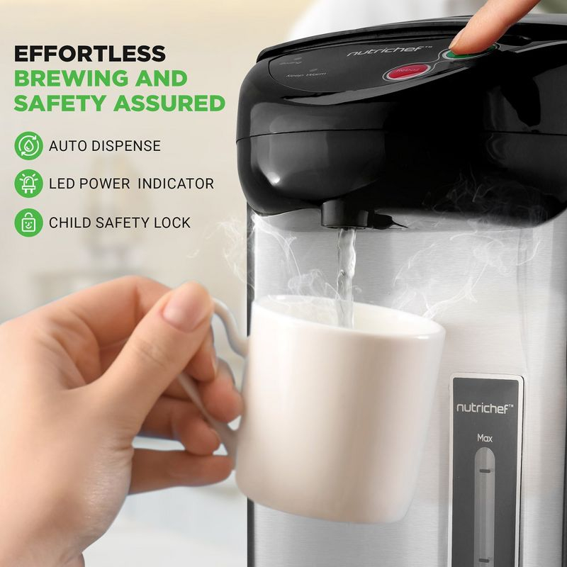 NutriChef 5 Qt Stainless Steel Electric Water Boiler & Warmer, PKWK63